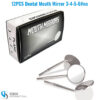 Set of 12 dental mouth mirrors with stainless steel handles and storage box for oral inspection