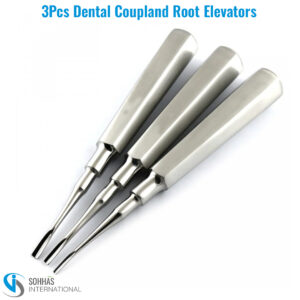 Set of 3 Coupland Elevators with ergonomic handles for effective tooth luxation
