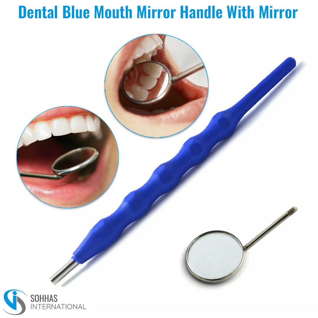 Dental mouth mirror with ergonomic silicone handle for enhanced visibility during oral exams