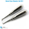 Set of 2 Dental Cryer elevators with ergonomic handles for effective root elevation