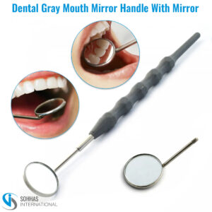Dental mouth mirror with ergonomic silicone handle for enhanced visibility during oral exams