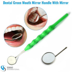 Dental mouth mirror with ergonomic silicone handle for enhanced visibility during oral exams