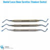 Set of 3 titanium-coated Dental Lucas Bone Curettes with hollow handles for surgical use
