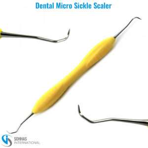 Micro Sickle Scaler with ergonomic silicone handle for dental plaque removal