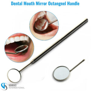 Dental mouth mirror with ergonomic silicone handle for enhanced visibility during oral exams
