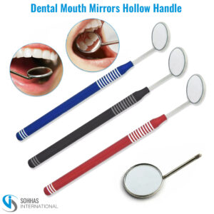 Dental mouth mirror with ergonomic lightweight handle for easy and accurate oral inspections