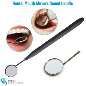 Dental mouth mirror with ergonomic lightweight handle for easy and accurate oral inspections