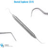 Dental Explorer Probe 6/23 with hollow handle and dual-ended tips for oral examination