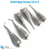 Set of 6 Kopp elevators with ergonomic handles for effective tooth and root elevation