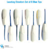 Set of 8 luxating elevators with ergonomic handles for precise tooth luxation