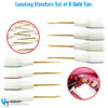 Set of 8 luxating elevators with ergonomic handles for precise tooth luxation