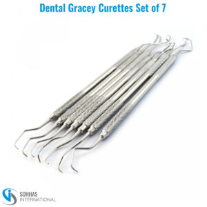 Set of 7 Gracey curettes for precise subgingival scaling and root planing