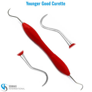 Younger Good Curette with ergonomic silicone handle for dental root planing and scaling