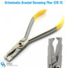 Titanium coated straight-tip bracket removing plier for durable and precise bracket removal