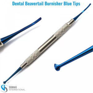 Beavertail-shaped dental burnisher for smoothing and shaping restorative materials