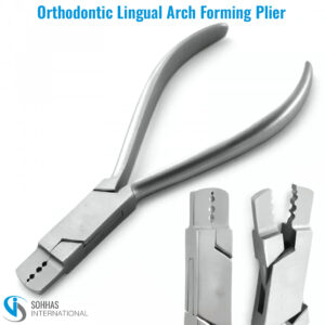 Dental lingual arch forming plier for accurate shaping of lingual arch wires