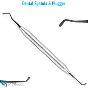 Dual-ended dental composite filling instrument with spatula and plugger for precise restoration work
