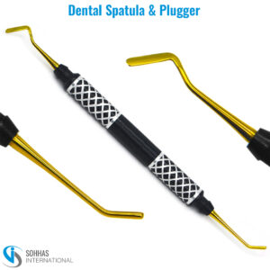 Dual-ended dental composite filling instrument with spatula and plugger for precise restoration work