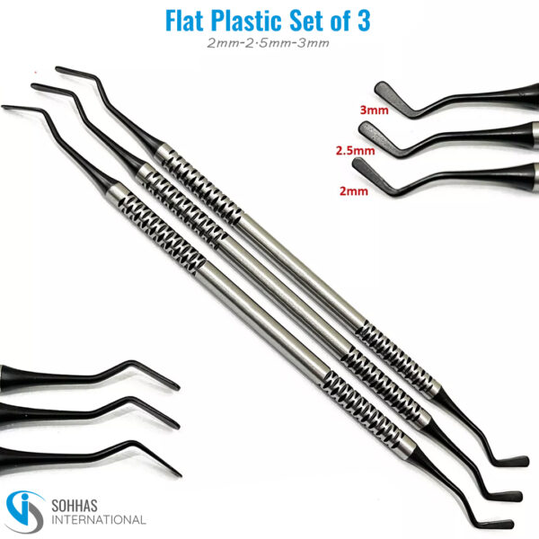 Plastic Filing Instruments Set of 3 Dental Flat Plastic Composite Filling Instruments Black Coated ...