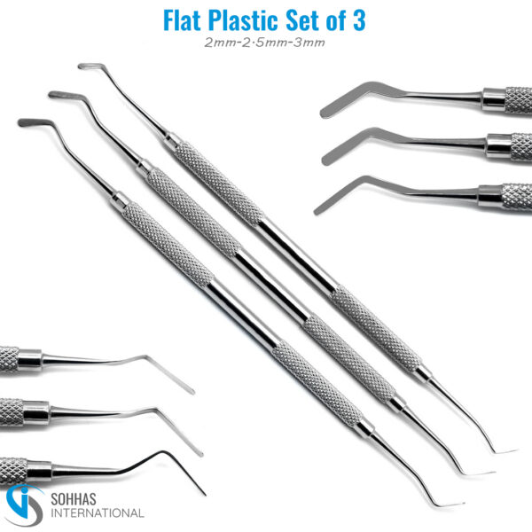 Plastic Filing Instruments Dental Flat Plastic 2mm-2.5mm-3mm Composite Filling Instruments Set of ...