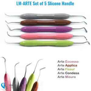 LM-ARTE composite instrument set with ergonomic silicone handles for precise composite restorations