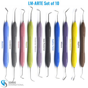 LM-ARTE set of 10 composite instruments with silicone handles for advanced aesthetic and restorative dentistry