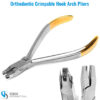 Crimpable hook arch pliers for accurate placement and bending of orthodontic hooks
