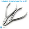 Set of vertical and horizontal pliers for accurate orthodontic wire bending and adjustments
