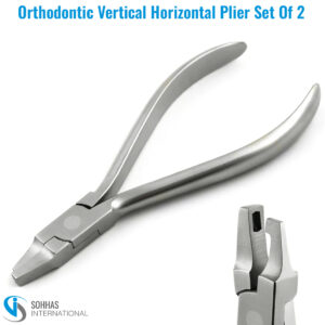 Set of vertical and horizontal pliers for accurate orthodontic wire bending and adjustments
