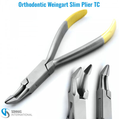 Titanium coated Weingart Slim Plier for delicate and durable orthodontic wire manipulation