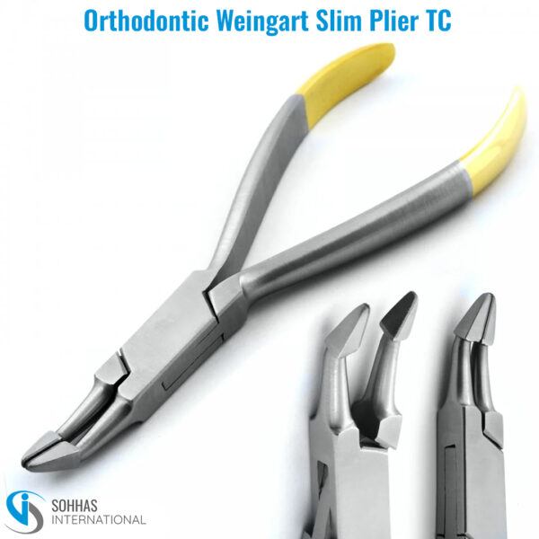 Titanium coated Weingart Slim Plier for delicate and durable orthodontic wire manipulation