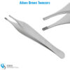 Adson Brown surgical tweezers with fine serrated tips